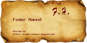 Fodor Hannó névjegykártya
